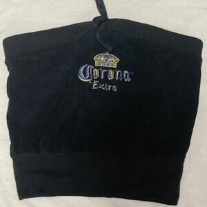 Corona Extra Black Tube Top Solid Sleeveless Women Size M